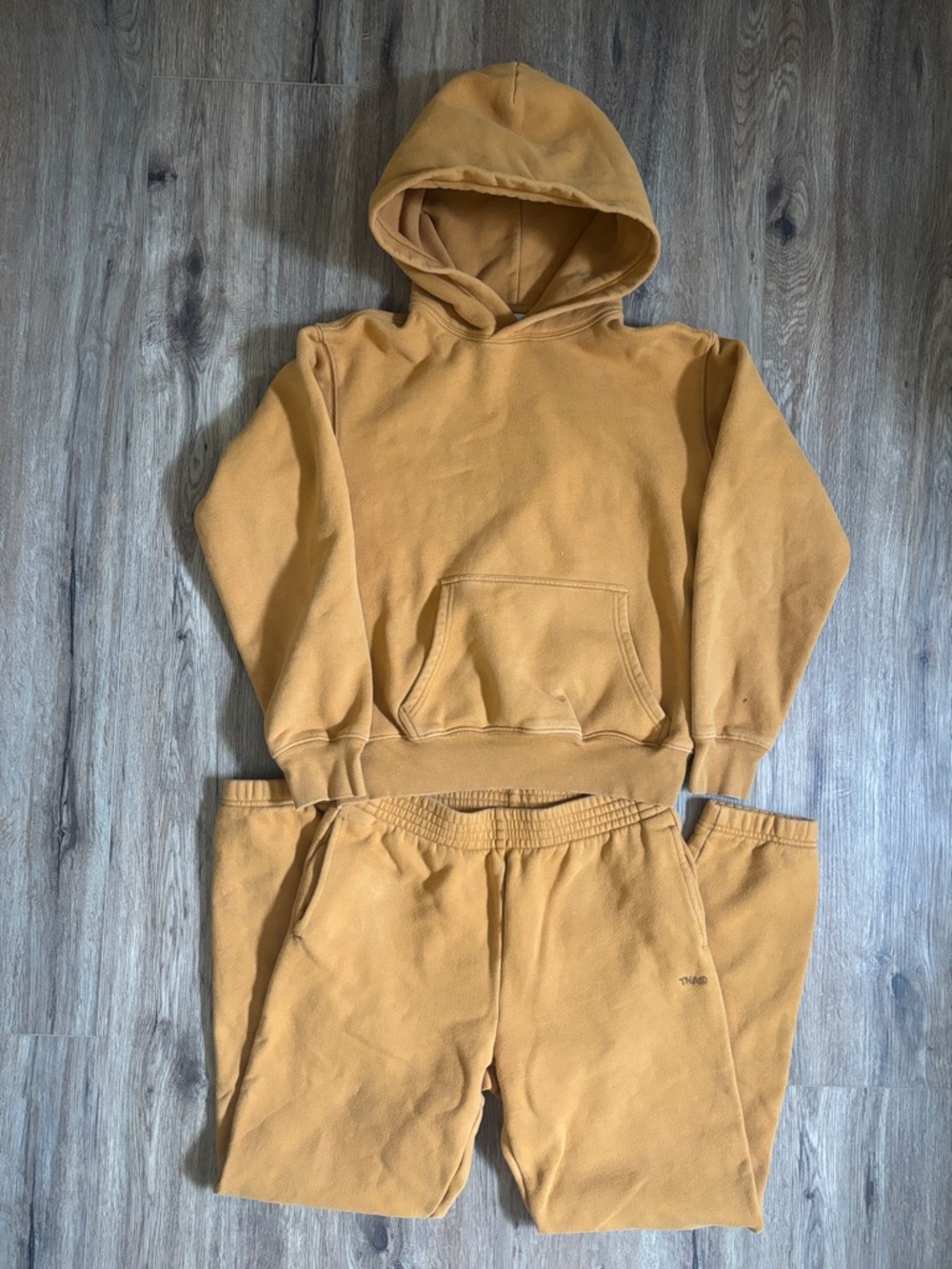 Aritzia/TNA Mustard Cozy Fleece Tracksuit